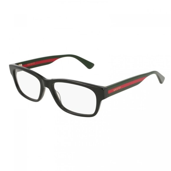 NEW GUCCI EYEGLASSES BLACK/MULTICOLOR MEN RECTANGLE EYEWEAR GUCCI GG0343O 007